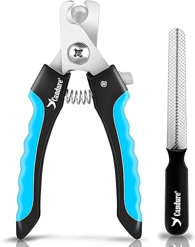 Candure Dog Nail Clippers for Large, Medium and Small Breed Professional Pet Nail Clipper Suitable for Cats, Rabbits and Guinea Pigs With Safety Lock and Protective Guard to Avoid Over Cutting (6") - Image 1