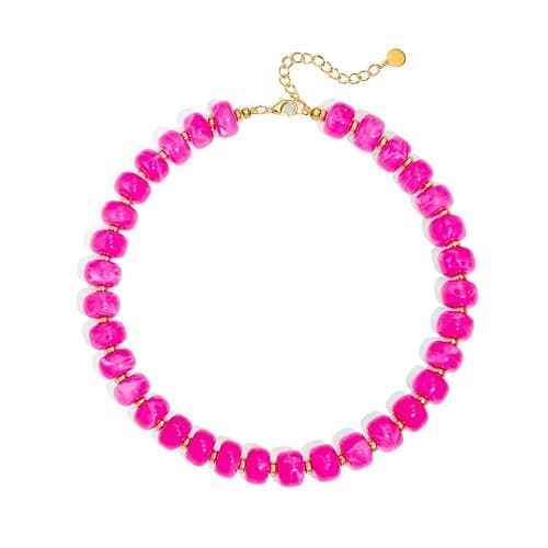 Zhuozatrfa Colorful Beaded Necklace for Women Unique Resin Beads Choker Necklaces Boho Statement Chunky Necklace Summer Vacation Jewelry - Image 1