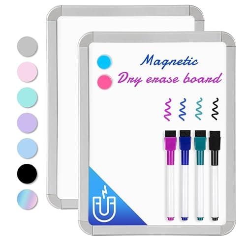 VUSIGN Small Dry Erase Whiteboard, 8.5 x 11 Inches White Board for Students, Fridge, Locker, Mini Dry Erase Board, 2 Pack - Image 1