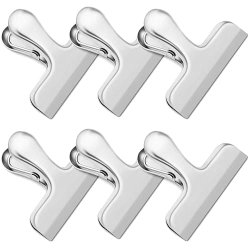 Chip Clips, 6 Pack Bag Clips, Food Clip, Stainless Steel Bags Clip for Food, Office Kitchen Home Usage Storage - Image 1