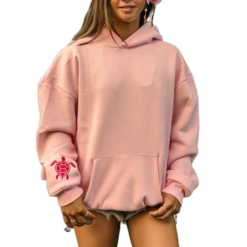 Yojeasrio Oversized Graphic Hoodie for Teens Girl Y2K Ocean Floral Embroidered Preppy Hoody Sweatshirt Cute Aesthetic Sweater - Image 1