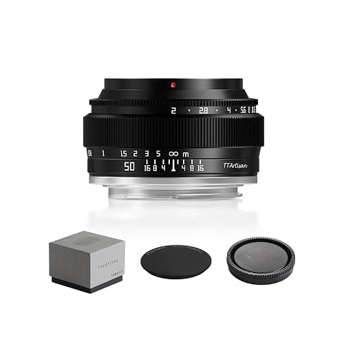 TTArtisan 50mm f2 Full Frame Manual Focus Camera Lens for E-Mount A7 A7II A7III A7R A7RII A7RIII(A7RM3) A7RIV(A7RM4) A7RV A7S A7SII(A7SM2) A7SIII(A7SM3) A7C A9 A1 A5100 A6000 A6100 A6300 A6700 - Sony E mount - Black - Image 1