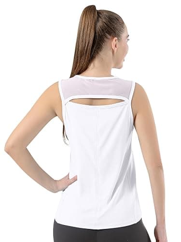 Bezioner Workout Tops for Women Quick Dry Tennis Golf Tank Tops Mesh Open Back Athletic Yoga Running Shirts Sleeveless - Image 1