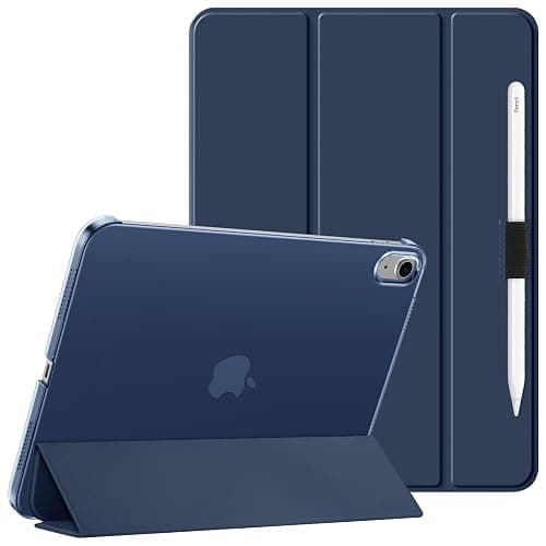 HGWALP Clear Case for iPad (A16) 11th Generation 11 Inch (2025),iPad 10th Generation 10.9" (2022),Stand Cover with Hard Translucent Back, Support Touch ID, Auto Wake/Sleep & Stylus Holder-Navy Blue - Image 1