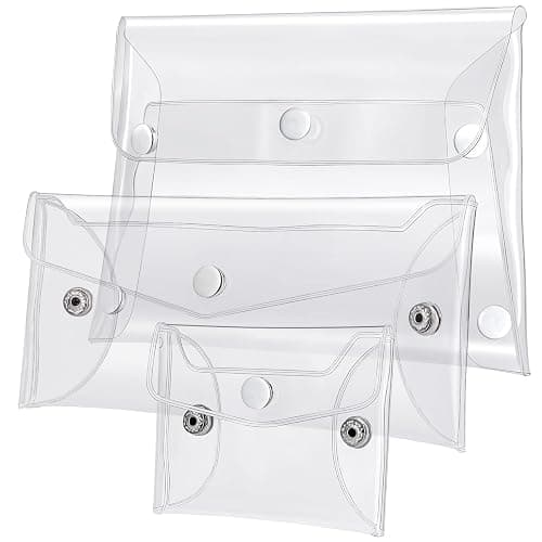 HINZIC 3 Pack Transparent Cosmetic Bags, Different Size Portable Waterproof PVC Makeup Cases Organizers Pouch Carrying Accessories for Lipstick Facial Cleanser Shampoo Storage- Small & Medium & Large - Image 1