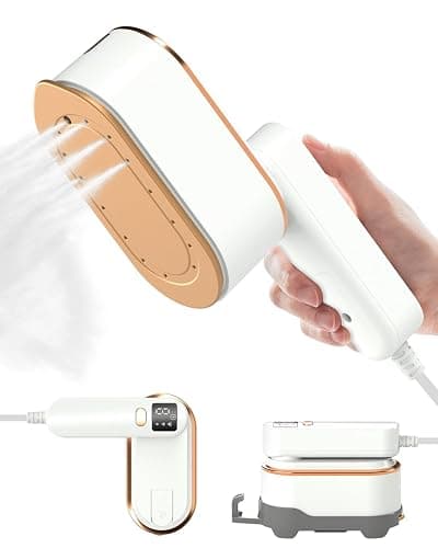Travel Steamer Iron for Clothes - 1200W Handheld Size Portable Travel Steamer, 3 Steam Levels Clothes Steamer with LCD Screen, 10S Fast Heat-up Steamer for Dress Shirt Home Travel (White) - Image 1