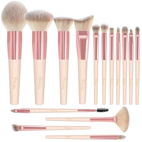 Makeup Pinselset Start Makers 15Pcs Marmor Makeup Pinsel Set Stiftung Pulver Blush Blending Eyeshadow Pinsel Sets - Image 1