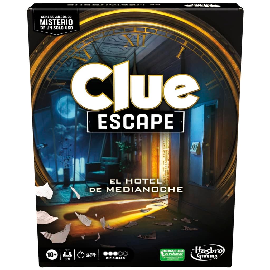 Hasbro Gaming Clue Escape: El Hotel de Medianoche - Juego de Mesa Estilo Escape de la habitación de un Solo Uso para 1 a 6 Jugadores - Image 1