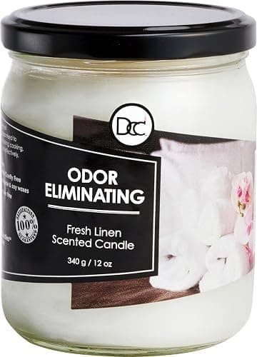Fresh Linen Odor Eliminating Highly Fragranced Candle - Image 1