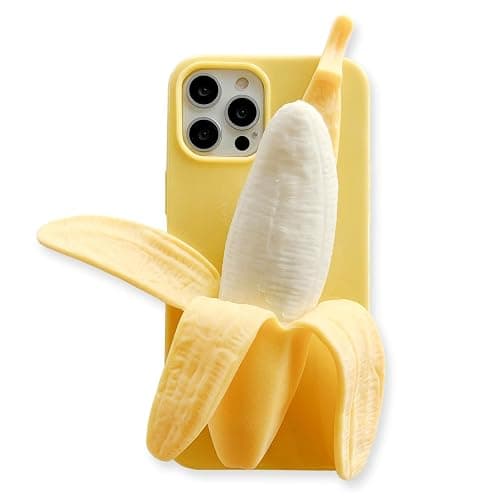 Yatchen Cute 3D Cartoon Case Compatible with iPhone 12 mini,Unique Funny Banana Design Soft Decompression Silicone Case Ultra-Thin Non-Slip Shockproof Protective Case for iPhone - Image 1