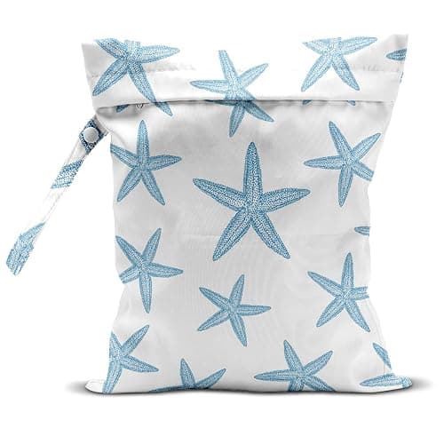 zcyxuuw Wet Bag, Wet Dry Bag, Wet Bag for Swimsuit Travel Beach Pool Dirty Yoga Gym Clothes Makeup Bag Beach Wedding Supplies Waterproof Reusable Shell Pearl Starfish Gifts - Image 1