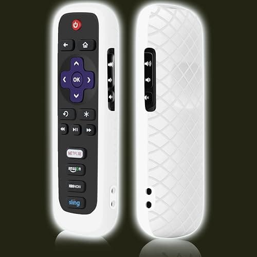 Remote Case for Roku, Battery Cover for TCL Roku Smart TV Steaming Stick Remote, Roku TV Remote Cover Silicone Protective Controller Universal Sleeve Skin White - Image 1