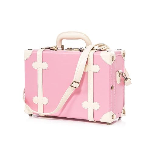 Unitravel 12inch Women Cute Suitcase Small Train Case with Straps - Image 1