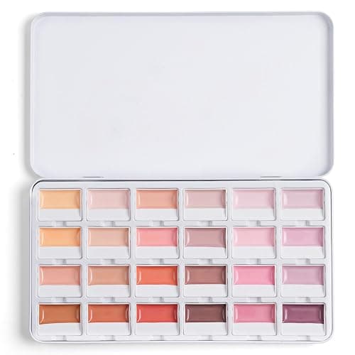 Fuumuui CREAMORA Watercolor Paint Set 24 Color Opaque Semi-Solid Warm Terracotta | for Soft Gradient, Figure Painting, Portrait Sketch, Professional Art Supplies Artists & Beginner Painting Sketching - Image 1