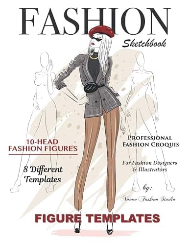 Fashion Sketchbook Figure Template: Fashion Designer Sketchbook with 10-Head Female Croquis - Women's fashion Illustration Templates for Sketching ... for Fashion Designers or Aspiring Designers - Image 1