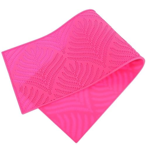 DECHOUS Fondant Lace Mold: Silicone Cake Fondant Mat - Wheat Ears Pattern Impression Lace Mold for Cake Decorating Embossing - Pink Impression Mat for Chocolate Sugar Craft - Image 1