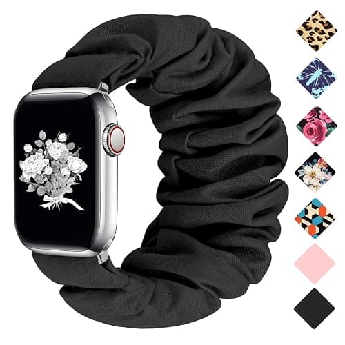 Greatfine Scrunchie Band Compatible with Apple Watch Bands 38mm 40mm 41mm 42mm 44mm 45mm 46mm 49mm Women, Elastic Scrunchie Watch Strap for iWatch Watch Series 11 10 9 8 7 6 5 4 3 2 1 SE 3 2 Ultra 3 2 - Image 1