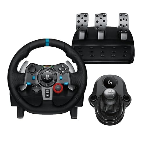 Logitech G G29 SE Driving Force, volante de carreras y pedales, Force Feedback, Cuero auténtico + Palanca de cambio Driving Force - Para PS5, PS4 y PC, Mac - Negro - Image 1