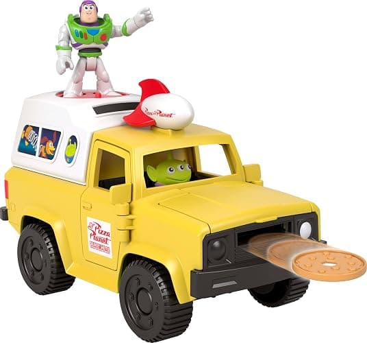 Fisher-Price Imaginext Disney and Pixar Toy Story Pizza Planet Truck with 3-inch Buzz Lightyear & Alien Friend Action Figures, Toy Vehicle & Pizza Projectile Accessories - Image 1