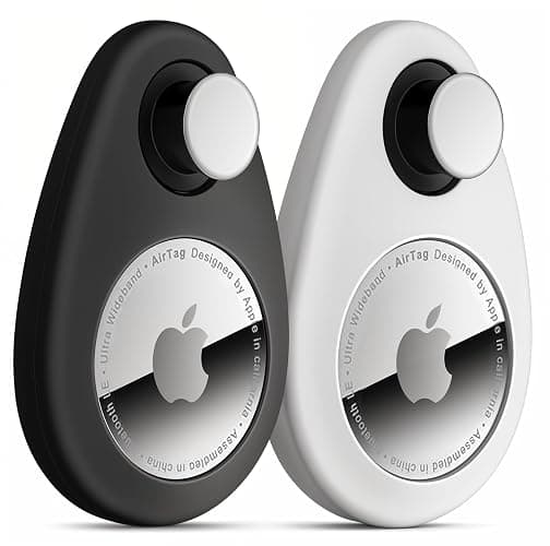 for Airtag Holder for Kids Hidden 2 Pack GPS Tracker Case, Anti-Removal Security Air Tag Case with Pins, GPS Cover Suitable for Children, Elderly, Pets, Backpack, Luggage (Black, White) - Image 1