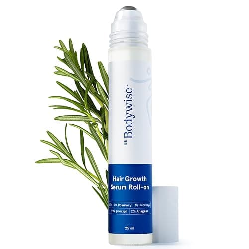 Be Bodywise Rosemary Hair Growth Serum Roll On 25 ml – 3% Rosemary, 3% Redensyl & 2% Anagain | DHT-Blocking Scalp Serum Boosts Oxygen Flow, Reduces Hair Fall | Paraben/Sulfate-Free | Women & Men - Image 1