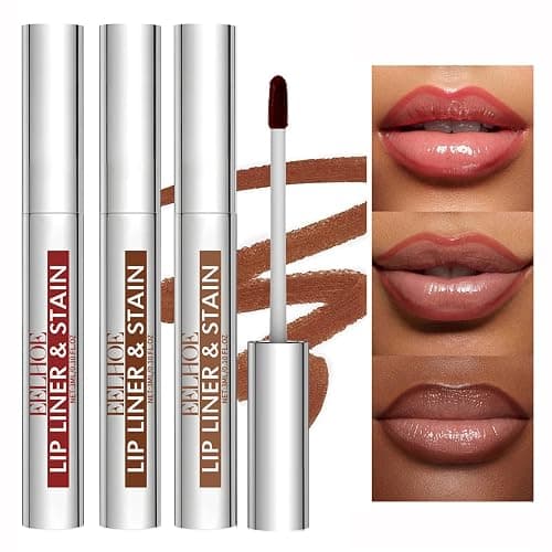 Peel Off Lip Stain Tattoo Set, 3 Colors Peel Off Lip Liner, Removable Lip Liner Set, Matte Finish Waterproof Lip Liner Pencil, Transfer-proof Peel Off Lip (3Colors/Set, B) - Image 1