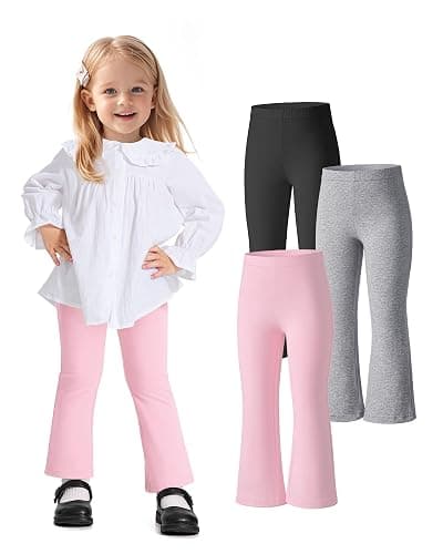 Witwot 3 Pack Baby Girls Flare Pants Soft Cotton Toddler Bell Bottom Leggings Infant Clothes Size 18M-5T - Image 1