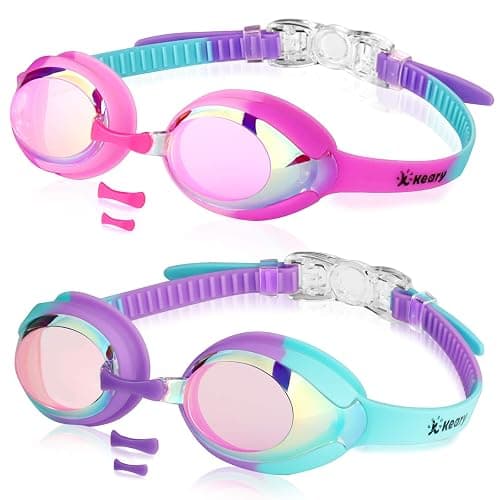 Keary Kids Swim Goggles for Toddler Kids Youth(3-12),Anti-Fog Waterproof Anti-UV Clear Vision Water Pool Goggles - Image 1