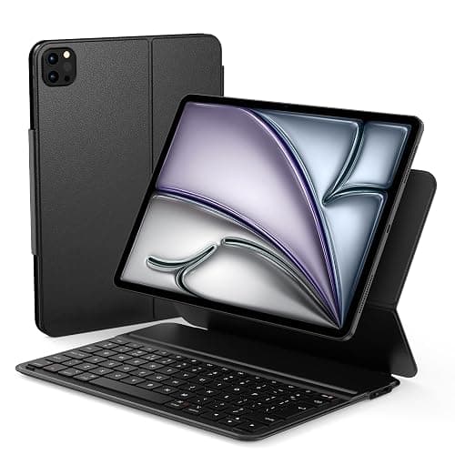 Qulose Clavier iPad Français AZERTY pour iPad Air 11 Pouces M3 2025/M2 2024, Air 5/4 2022/2020 10.9", Pro 11" Étui avec Clavier Bluetooth Magnétique Ultra-Mince, Chargement Via Type C, Noir - Image 1
