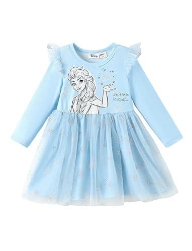 Disney Princess Frozen Minnie Mouse Dress Girls Sparkle Ruffle Tulle Tutu Birthday Party Fall Outfits Clothes Baby to Toddler - Image 1