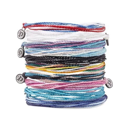 Pura Vida Bracelets Pack Friendship Bracelet Pack - Set of 10 Stackable Bracelets for Women, Handmade Bracelets & Cute Bracelets, Beach Accessoriess - 10 String Bracelets - Image 1