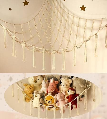 Teddy Hammock - Cuddly Toy Storage Hammock for Stuffed Animals - Teddy Bear Hanging Toy Storage - Soft Plush Toy Storage Net - Nursery Preppy Room Decor for Girls Bedroom - Image 1