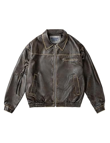 Aelfric Eden Jackets Multi Pocket Faux Leather Cropped Jacket Classic Vintage Comfy Soft Coats 2026 Trendy Outfits - Image 1