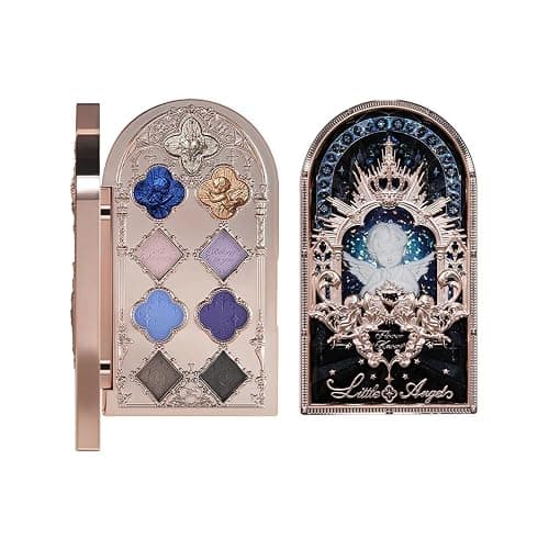 Flower Knows Little Angel 9-Color Eyeshadow Palette,Purple Gray Makeup Palette with 6 Matte + 3 Shimmer Shades,Blendable Smooth Cute Eye Makeup,0.37 Oz(02 Weeping Angel) - Image 1