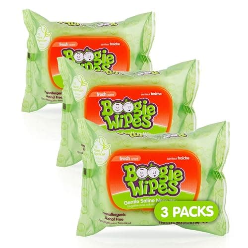 Boogie Wipes Gentle Wet Wipes for Baby and Kids, Face, Hand, Body & Nose, Made with Vitamin E, Aloe, Chamomile and Natural Saline, Fresh Scent, 90 Count - Image 1