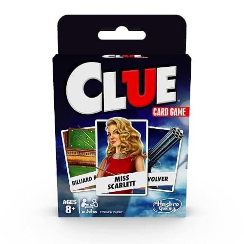 Hasbro Gaming Clue Card Game, 3-4 Player Strategy Game, Fun Summer Activities, Vacation Travel Essentials, Ages 8+ - Image 1