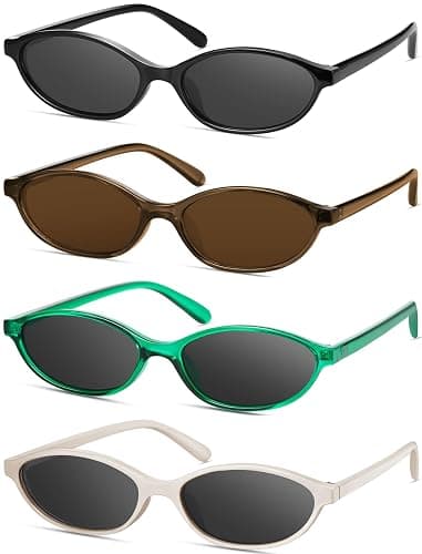 YMRFW Retro Oval Cat Eye Sunglasses for Women Y2k Designer Trendy Narrow Shades UV protection Sun Glasses - Image 1