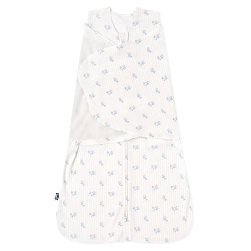 HALO 100% Cotton Sleepsack Swaddle, 3-Way Adjustable Wearable Blanket, TOG 1.5, Floral Vintage Stripe, Small, 3-6 Months - Image 1