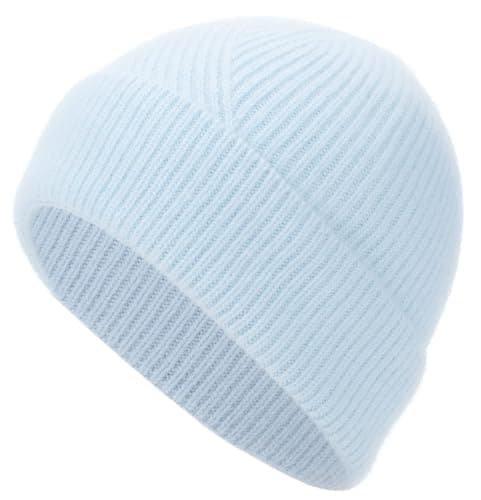 EASTER BARTHE Men & Women Cashmere Blend Beanie Hat Soft Lightweight Warm Winter Ribbed Cuffed & Cuffless Knit Beanie Hat - Image 1