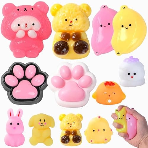 Taba Squishy Fidget Toys 12Pcs, Stress Relief Sensory Squeeze Toys for Kids 4-8 8-12, Kawaii Taba Squishies for Party Favors, Classroom, Birthday Gifts Goodie Bag Stocking Stuffers - Image 1