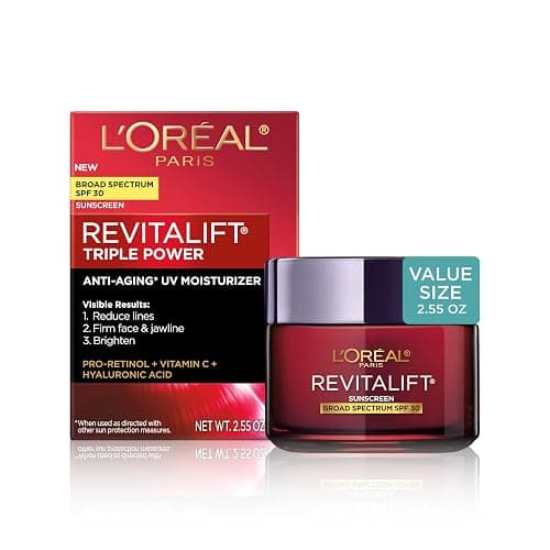 L'Oreal Paris Revitalift Triple Power Face and Neck Moisturizer, Anti Aging Face Cream with Broad Spectrum SPF 30, Pro-Retinol, Hyaluronic Acid and Vitamin C, 1 Kit - Image 1