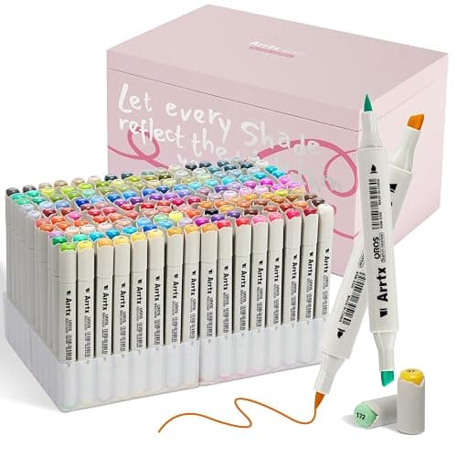 Arrtx Alcohol Markers 160 Color Set, Dual Tip Brush and Chisel, Professional Alcohol-Based Art Markers for Artists, Adults, Beginners, Ideal for Sketching,Illustration - Image 1