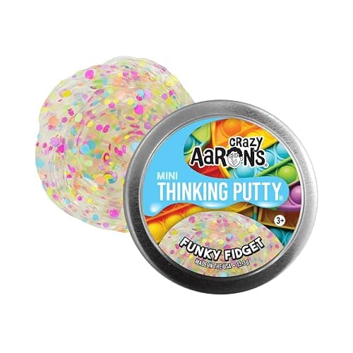 Crazy Aaron's Thinking Putty- Mini Tin - Funky Fidget - Clear Sensory Putty for Kids and Grown ups - 2" Tin - Creative and Endless Fun, Stress Relief Therapy Toys, Never Dries Out - Image 1