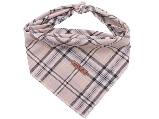 Lionet Paws Dog Bandana Washable Cotton Handkerchief Scarf Triangle Bandana for Small Medium Large Dogs Grey - Image 1
