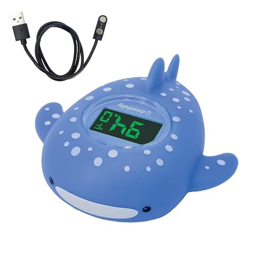 Dreambaby Whale Shark USB Rechargeable Baby Bath Thermometer - Instant Read, Digital Room and Baby Bathtub Water Fun Floating Toy - Newborn Must-Have - Image 1