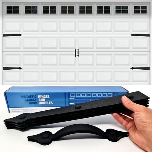 Premium Quality & Strong Magnetic Garage Door Decorative Hardware - Set of 2 Handles + 4 Hinges - Faux Garage Door Accents Kit for Curb Appeal | No Installation Needed | Will Never Fall Off - Image 1