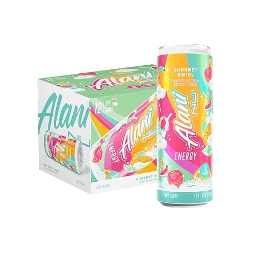 Alani Nu SHERBET SWIRL Sugar Free, Low Calorie Energy Drinks, 200mg Caffeine, Biotin B Vitamins, Zero Sugar, 10 Calories, 12 Fl Oz Cans, 12 Pack - Image 1
