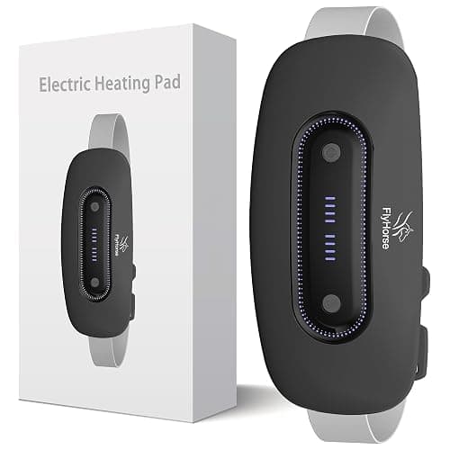 Electric Heating Pad, Portable Cordless Menstrual Heating Pad with 4 Heat Levels and 4 Massage Modes, Fast Large Heating Belly Wrap Belt for Cramps, Back Pain Relief Gifts for Women Girls Her(Black) - Image 1