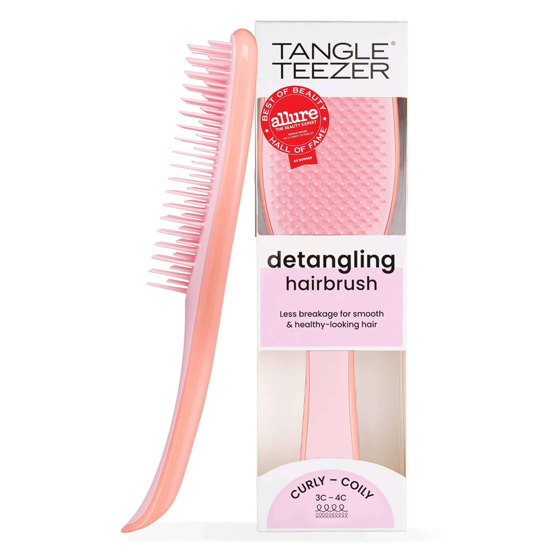 Tangle Teezer - Escova de cabelo desembaraçadora The Wet Detangler para texturas grossas a crespas. Ideal para o uso em fios úmidos Cor: Mango Pink - Image 1