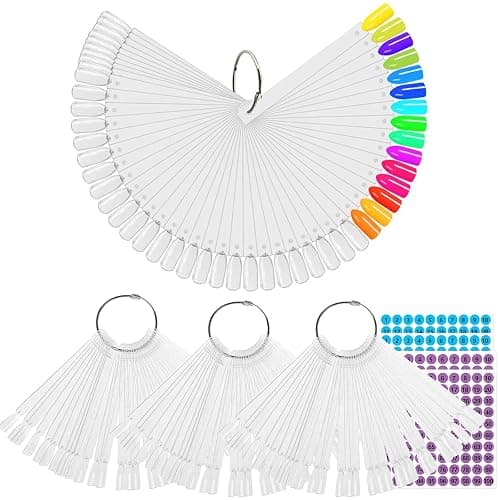 BQAN Nail Swatch Sticks 200 Pcs Clear with Ring & Number Stickers | Nail Polish Color Display | Sample Presentation | Collection Management | Nail Art Practice | Home & Salon Use - Image 1